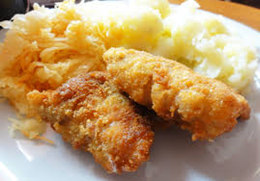 Panierowany filet z dorsza.